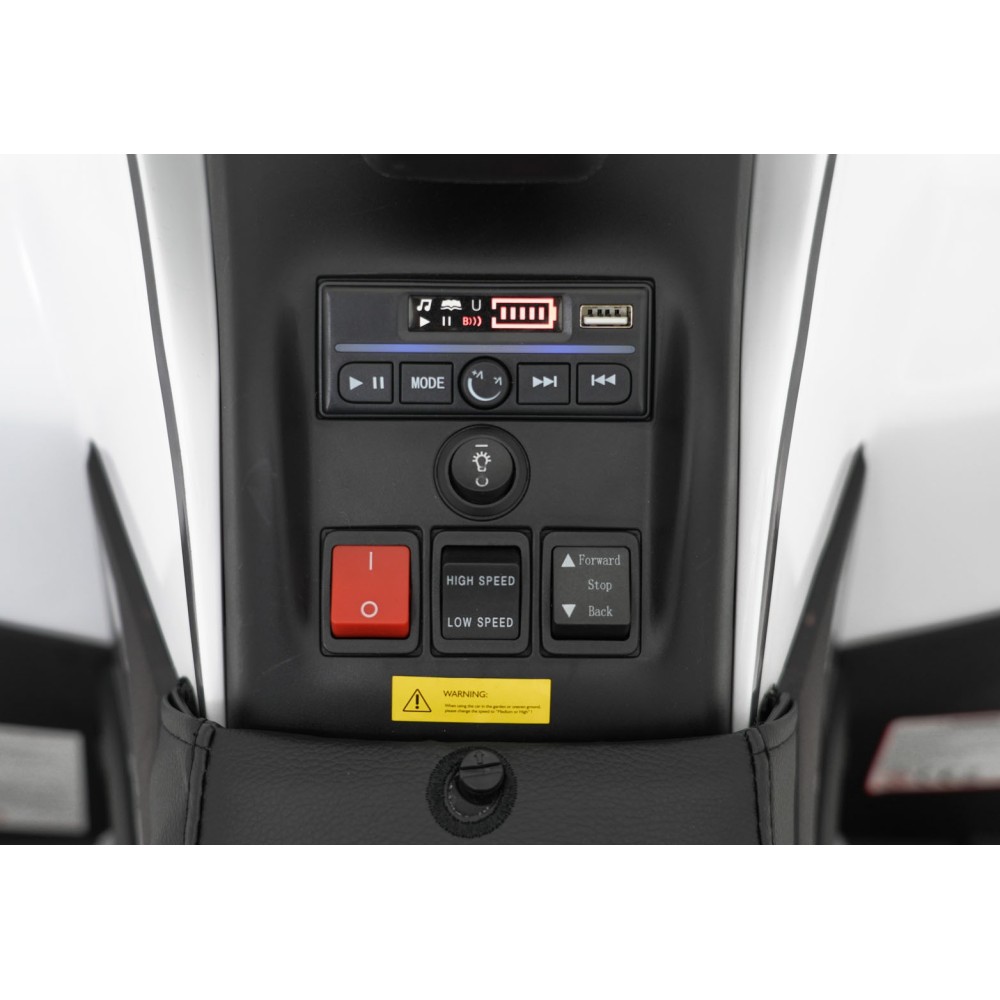 JOKO Elektrická Štvorkolka Fast 4x4, penové kolesá, kožené sedadlo, nosnosť 50kg, FM rádio, biela