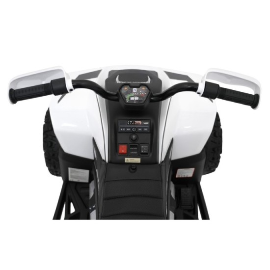 JOKO Elektrická Štvorkolka Fast 4x4, penové kolesá, kožené sedadlo, nosnosť 50kg, FM rádio, biela