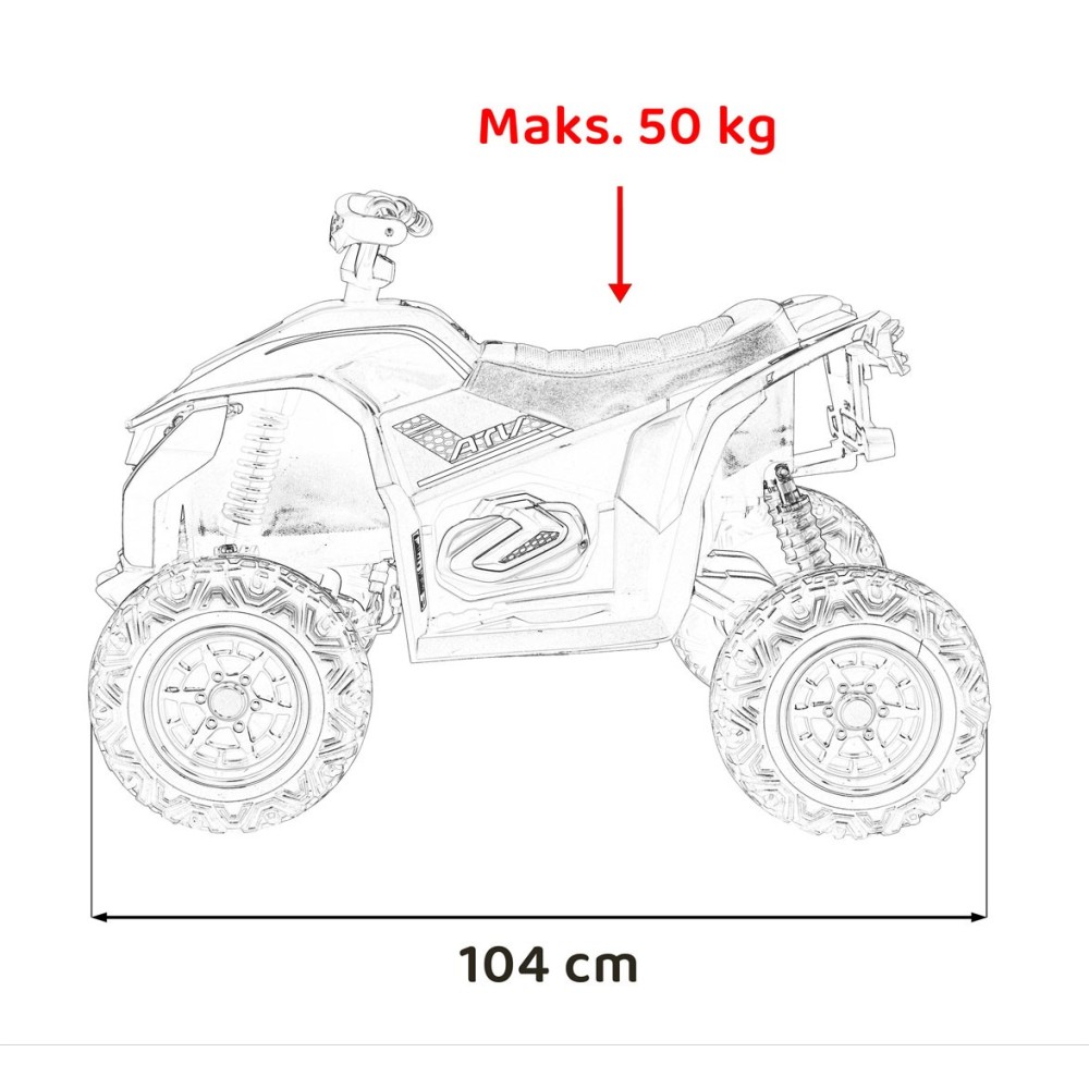 JOKO Elektrická Štvorkolka Fast 4x4, penové kolesá, kožené sedadlo, nosnosť 50kg, FM rádio, biela