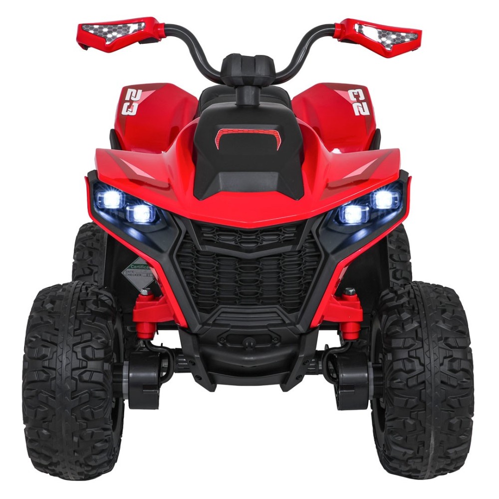 JOKO Elektrická Štvorkolka Fast 4x4, penové kolesá, kožené sedadlo, nosnosť 50kg, FM rádio, červená