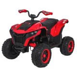 JOKO Elektrická Štvorkolka Fast 4x4, penové kolesá, kožené sedadlo, nosnosť 50kg, FM rádio, červená