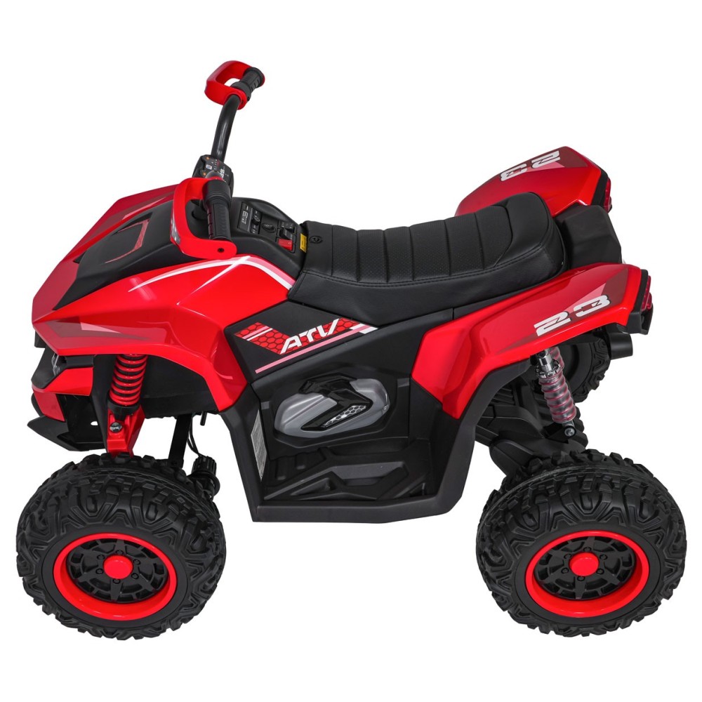 JOKO Elektrická Štvorkolka Fast 4x4, penové kolesá, kožené sedadlo, nosnosť 50kg, FM rádio, červená