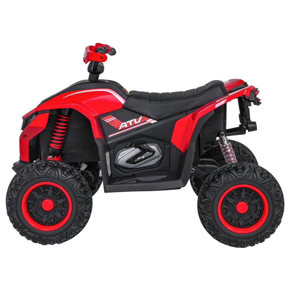 JOKO Elektrická Štvorkolka Fast 4x4, penové kolesá, kožené sedadlo, nosnosť 50kg, FM rádio, červená