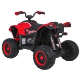 JOKO Elektrická Štvorkolka Fast 4x4, penové kolesá, kožené sedadlo, nosnosť 50kg, FM rádio, červená