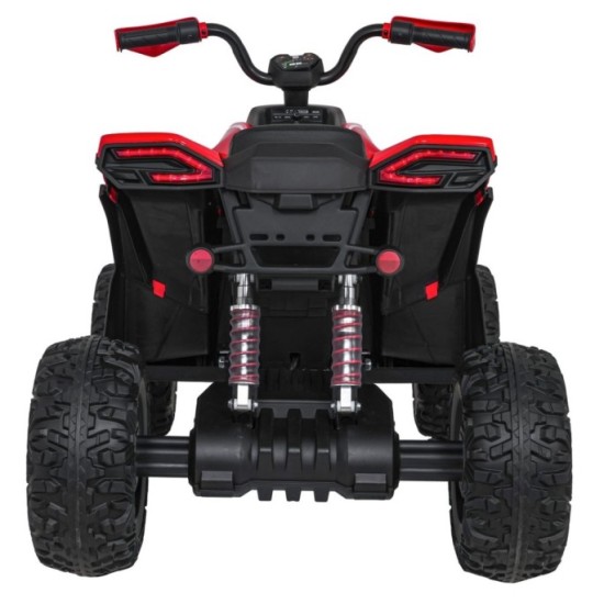 JOKO Elektrická Štvorkolka Fast 4x4, penové kolesá, kožené sedadlo, nosnosť 50kg, FM rádio, červená