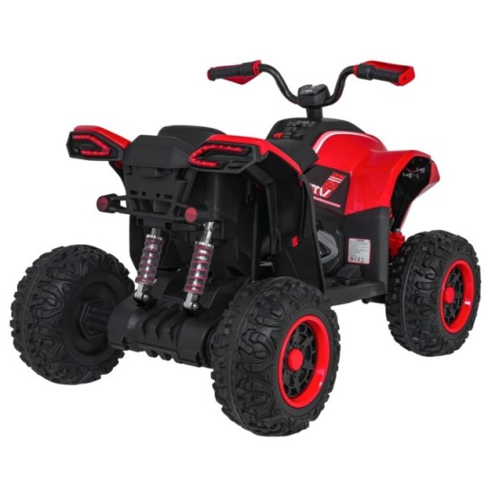 JOKO Elektrická Štvorkolka Fast 4x4, penové kolesá, kožené sedadlo, nosnosť 50kg, FM rádio, červená