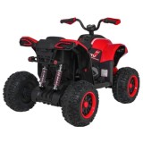 JOKO Elektrická Štvorkolka Fast 4x4, penové kolesá, kožené sedadlo, nosnosť 50kg, FM rádio, červená