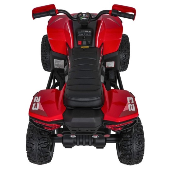 JOKO Elektrická Štvorkolka Fast 4x4, penové kolesá, kožené sedadlo, nosnosť 50kg, FM rádio, červená