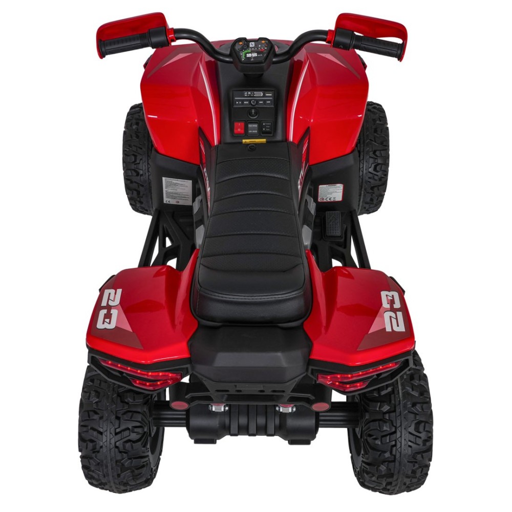 JOKO Elektrická Štvorkolka Fast 4x4, penové kolesá, kožené sedadlo, nosnosť 50kg, FM rádio, červená