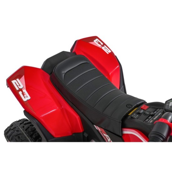 JOKO Elektrická Štvorkolka Fast 4x4, penové kolesá, kožené sedadlo, nosnosť 50kg, FM rádio, červená