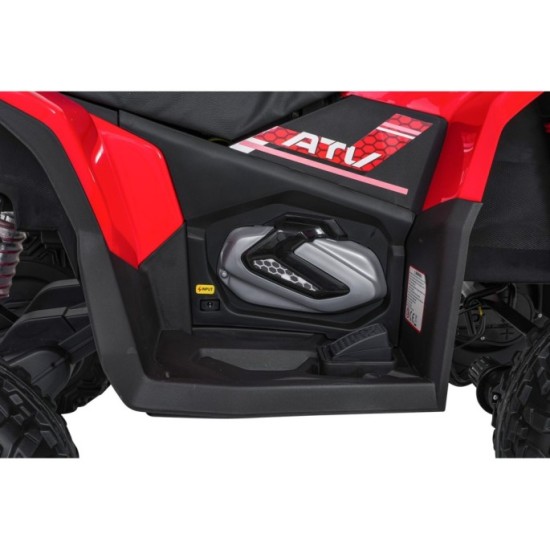 JOKO Elektrická Štvorkolka Fast 4x4, penové kolesá, kožené sedadlo, nosnosť 50kg, FM rádio, červená