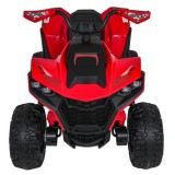 JOKO Elektrická Štvorkolka Fast 4x4, penové kolesá, kožené sedadlo, nosnosť 50kg, FM rádio, červená