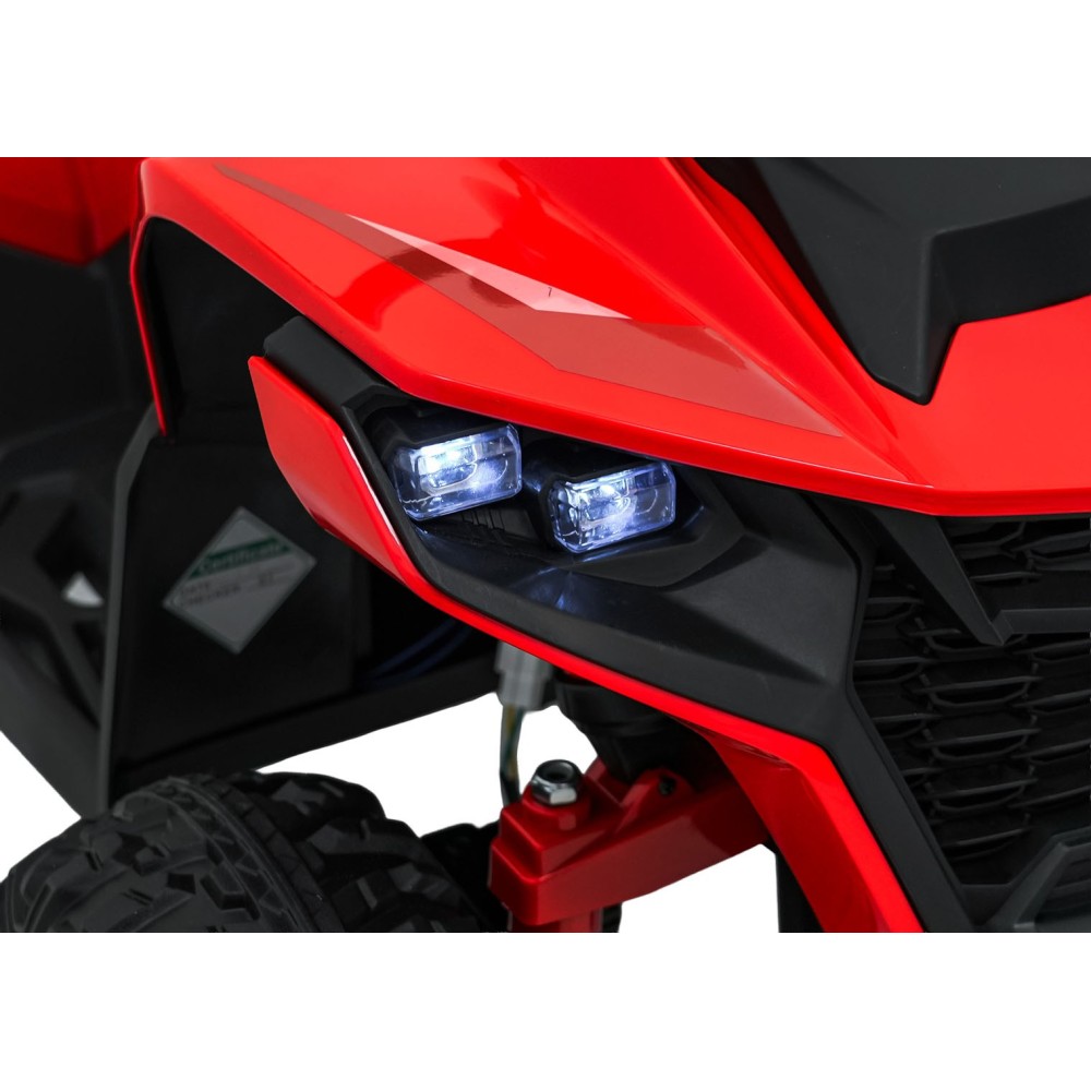 JOKO Elektrická Štvorkolka Fast 4x4, penové kolesá, kožené sedadlo, nosnosť 50kg, FM rádio, červená