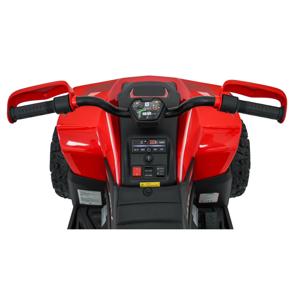 JOKO Elektrická Štvorkolka Fast 4x4, penové kolesá, kožené sedadlo, nosnosť 50kg, FM rádio, červená