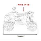 JOKO Elektrická Štvorkolka Fast 4x4, penové kolesá, kožené sedadlo, nosnosť 50kg, FM rádio, červená