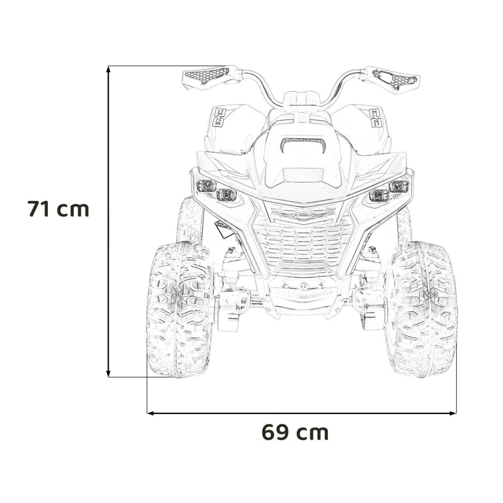 JOKO Elektrická Štvorkolka Fast 4x4, penové kolesá, kožené sedadlo, nosnosť 50kg, FM rádio, červená