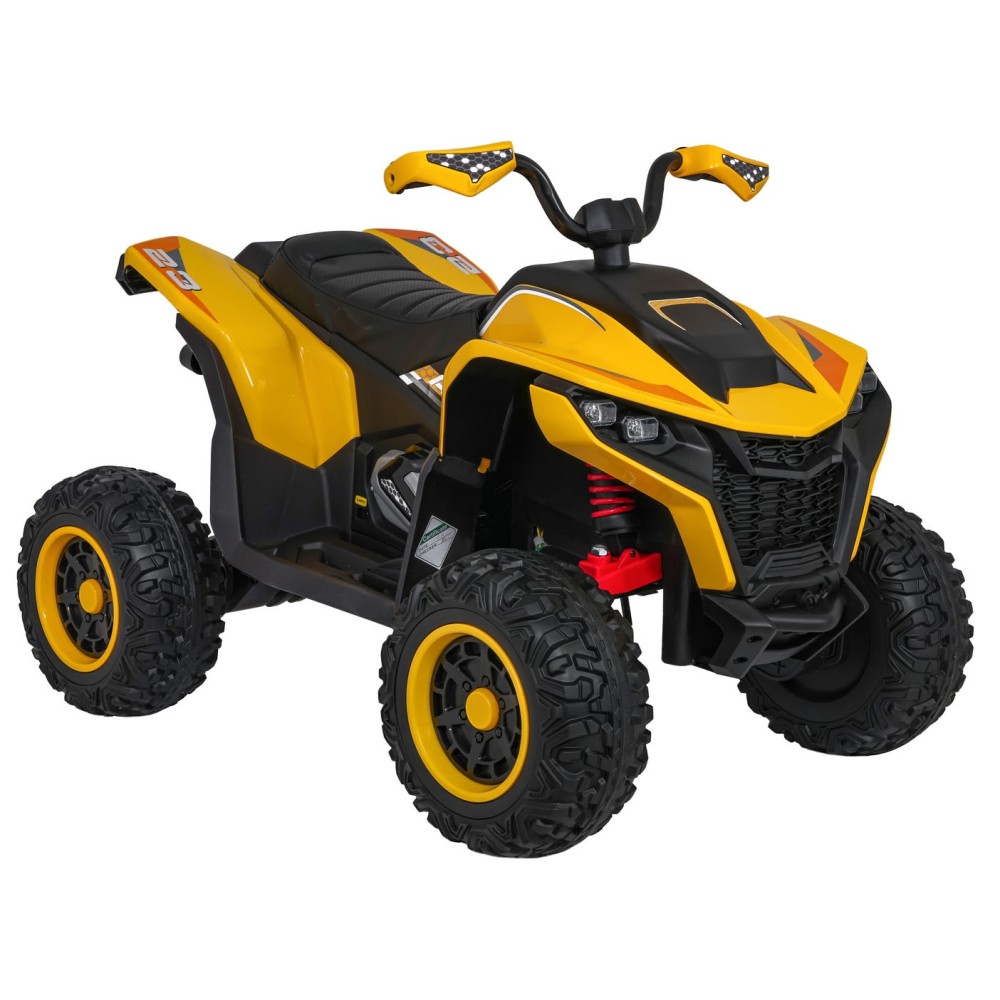 JOKO Elektrická Štvorkolka Fast 4x4, penové kolesá, kožené sedadlo, nosnosť 50kg, FM rádio, žltá