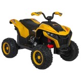 JOKO Elektrická Štvorkolka Fast 4x4, penové kolesá, kožené sedadlo, nosnosť 50kg, FM rádio, žltá