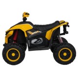 JOKO Elektrická Štvorkolka Fast 4x4, penové kolesá, kožené sedadlo, nosnosť 50kg, FM rádio, žltá
