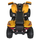 JOKO Elektrická Štvorkolka Fast 4x4, penové kolesá, kožené sedadlo, nosnosť 50kg, FM rádio, žltá