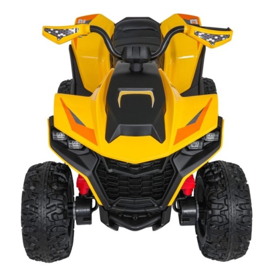 JOKO Elektrická Štvorkolka Fast 4x4, penové kolesá, kožené sedadlo, nosnosť 50kg, FM rádio, žltá
