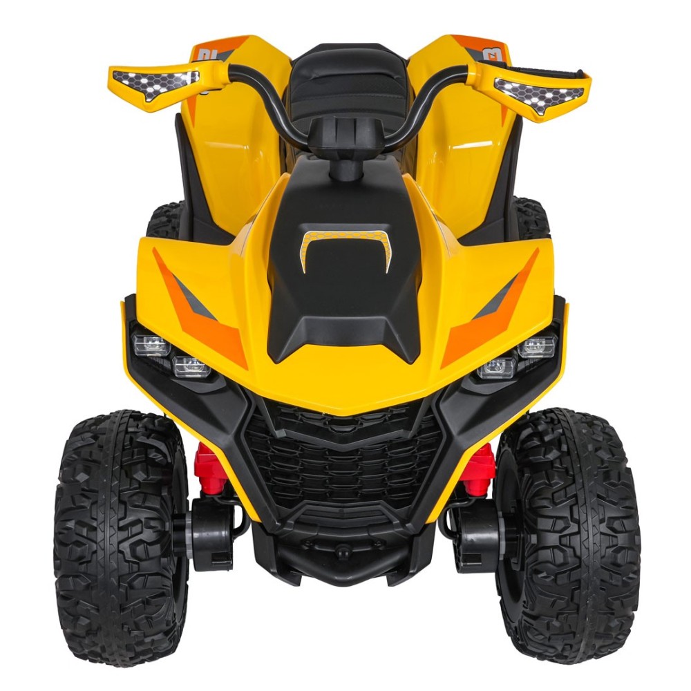 JOKO Elektrická Štvorkolka Fast 4x4, penové kolesá, kožené sedadlo, nosnosť 50kg, FM rádio, žltá