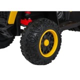 JOKO Elektrická Štvorkolka Fast 4x4, penové kolesá, kožené sedadlo, nosnosť 50kg, FM rádio, žltá
