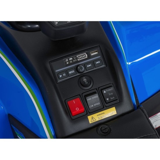JOKO Elektrická Štvorkolka Fast 4x4, penové kolesá, kožené sedadlo, nosnosť 50kg, FM rádio, modrá