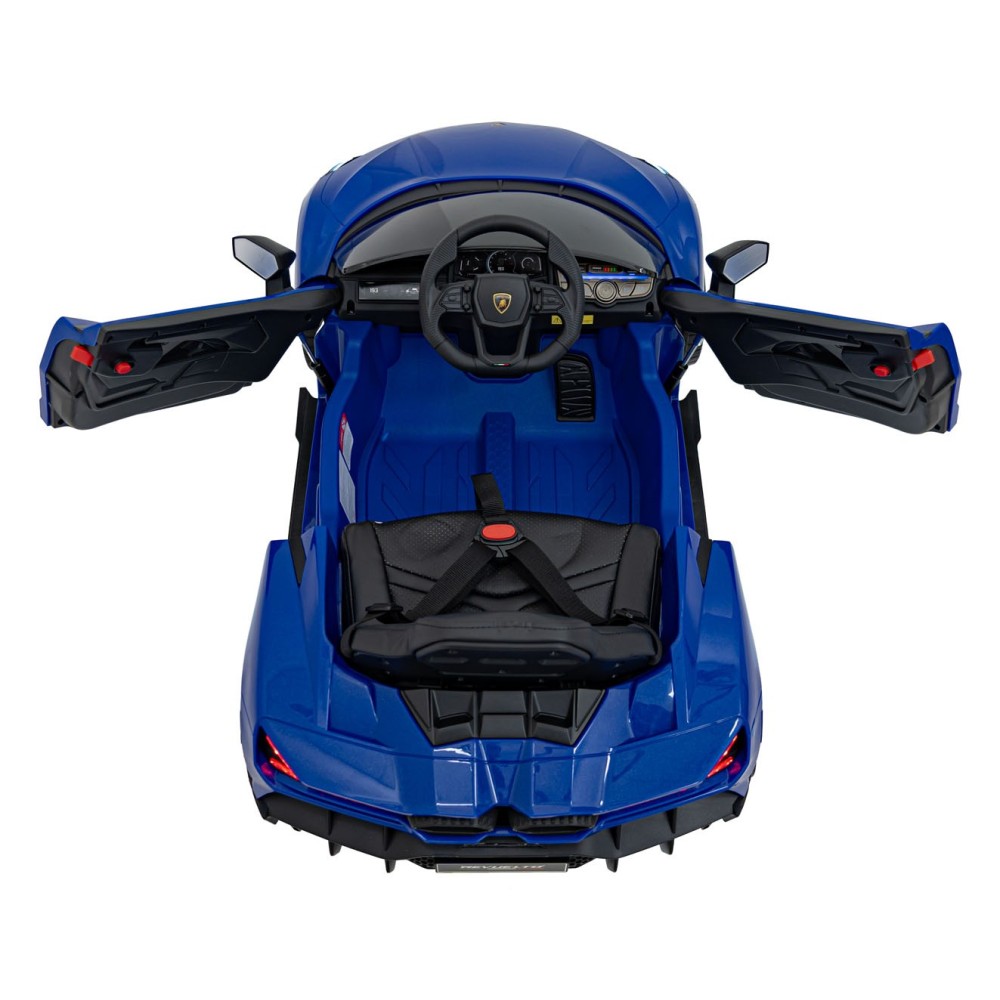 JOKO Elektrické autíčko Lamborghini Revuelto, kožené sedadlo, penové kolesá, FM rádio, modré