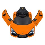 JOKO Elektrické autíčko Lamborghini Revuelto, kožené sedadlo, penové kolesá, FM rádio, oranžové