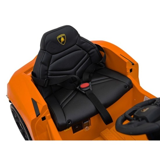 JOKO Elektrické autíčko Lamborghini Revuelto, kožené sedadlo, penové kolesá, FM rádio, oranžové
