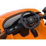 JOKO Elektrické autíčko Lamborghini Revuelto, kožené sedadlo, penové kolesá, FM rádio, oranžové