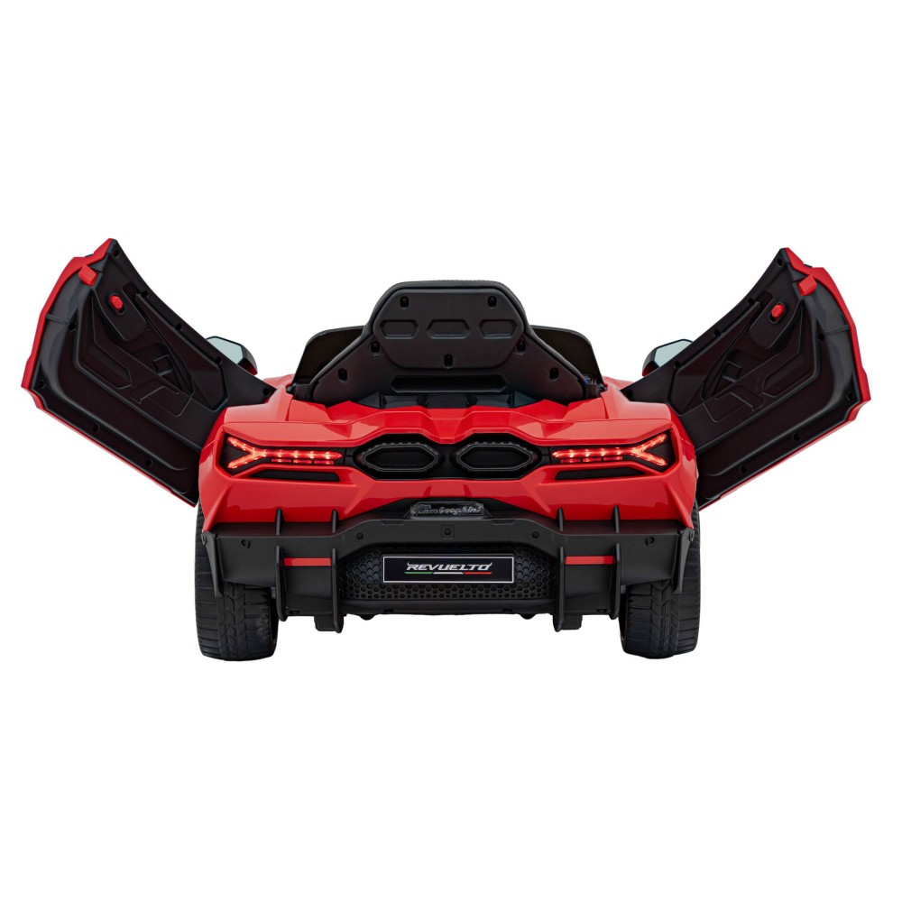 JOKO Elektrické autíčko Lamborghini Revuelto, kožené sedadlo, penové kolesá, FM rádio, červené