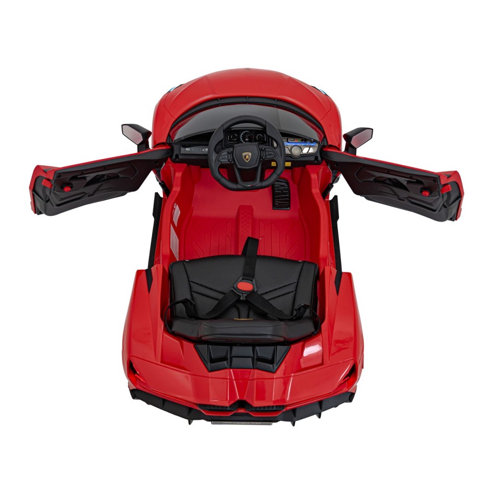 JOKO Elektrické autíčko Lamborghini Revuelto, kožené sedadlo, penové kolesá, FM rádio, červené