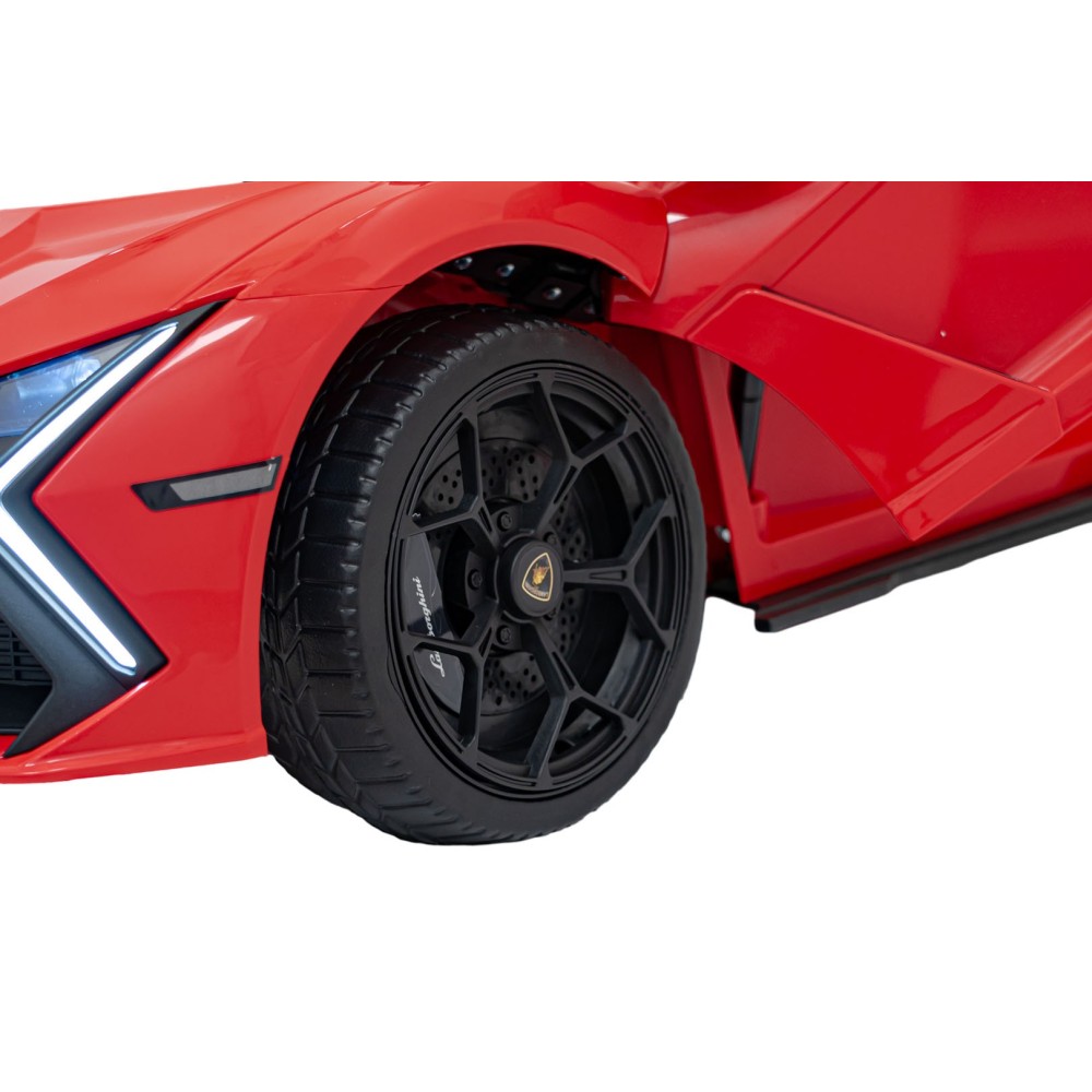 JOKO Elektrické autíčko Lamborghini Revuelto, kožené sedadlo, penové kolesá, FM rádio, červené