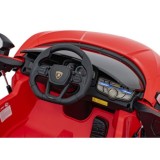 JOKO Elektrické autíčko Lamborghini Revuelto, kožené sedadlo, penové kolesá, FM rádio, červené