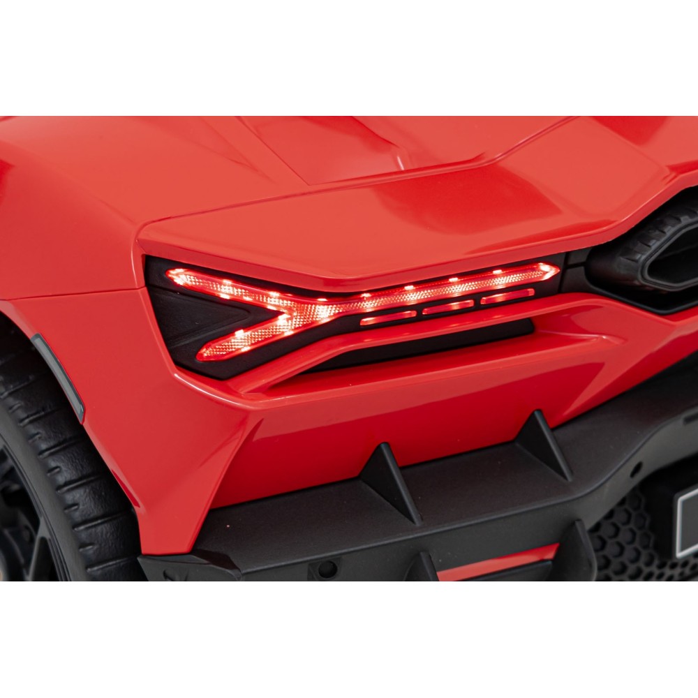 JOKO Elektrické autíčko Lamborghini Revuelto, kožené sedadlo, penové kolesá, FM rádio, červené