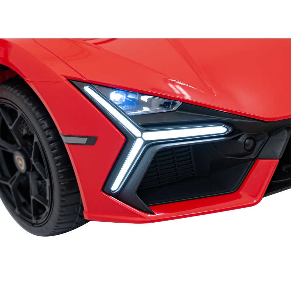JOKO Elektrické autíčko Lamborghini Revuelto, kožené sedadlo, penové kolesá, FM rádio, červené