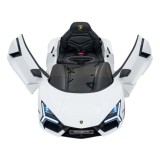 JOKO Elektrické autíčko Lamborghini Revuelto, kožené sedadlo, penové kolesá, FM rádio, biele