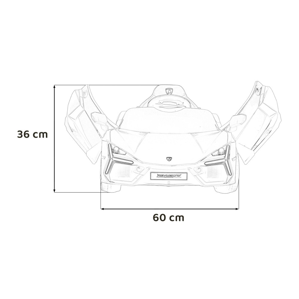 JOKO Elektrické autíčko Lamborghini Revuelto, kožené sedadlo, penové kolesá, FM rádio, biele