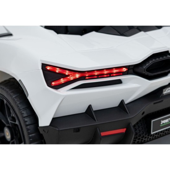 JOKO Elektrické autíčko Lamborghini Revuelto, kožené sedadlo, penové kolesá, FM rádio, biele