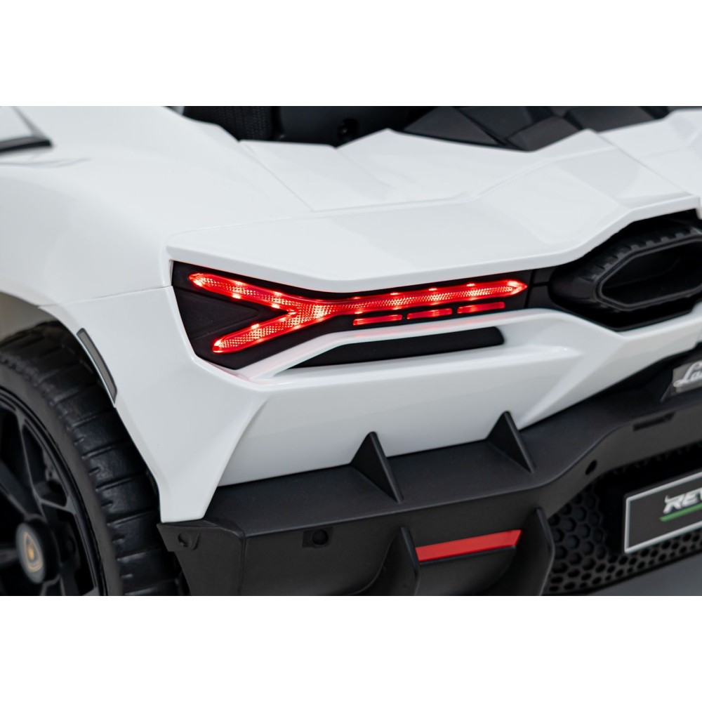 JOKO Elektrické autíčko Lamborghini Revuelto, kožené sedadlo, penové kolesá, FM rádio, biele