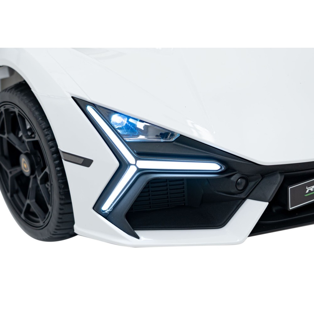 JOKO Elektrické autíčko Lamborghini Revuelto, kožené sedadlo, penové kolesá, FM rádio, biele