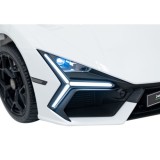 JOKO Elektrické autíčko Lamborghini Revuelto, kožené sedadlo, penové kolesá, FM rádio, biele