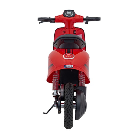 JOKO Elektrická Motorka Skúter Retro 23, Nafukovacie kolesá, kožené sedadlo, nosnosť 60kg, červená