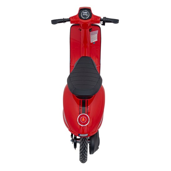 JOKO Elektrická Motorka Skúter Retro 23, Nafukovacie kolesá, kožené sedadlo, nosnosť 60kg, červená