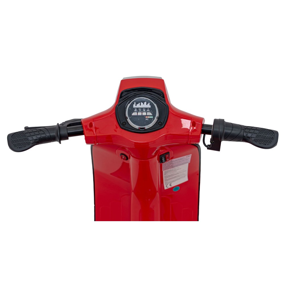 JOKO Elektrická Motorka Skúter Retro 23, Nafukovacie kolesá, kožené sedadlo, nosnosť 60kg, červená