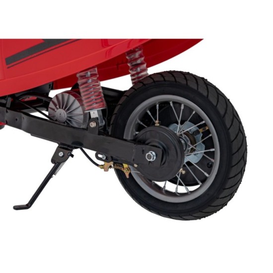 JOKO Elektrická Motorka Skúter Retro 23, Nafukovacie kolesá, kožené sedadlo, nosnosť 60kg, červená