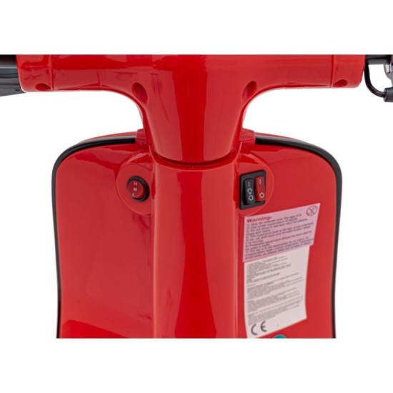 JOKO Elektrická Motorka Skúter Retro 23, Nafukovacie kolesá, kožené sedadlo, nosnosť 60kg, červená