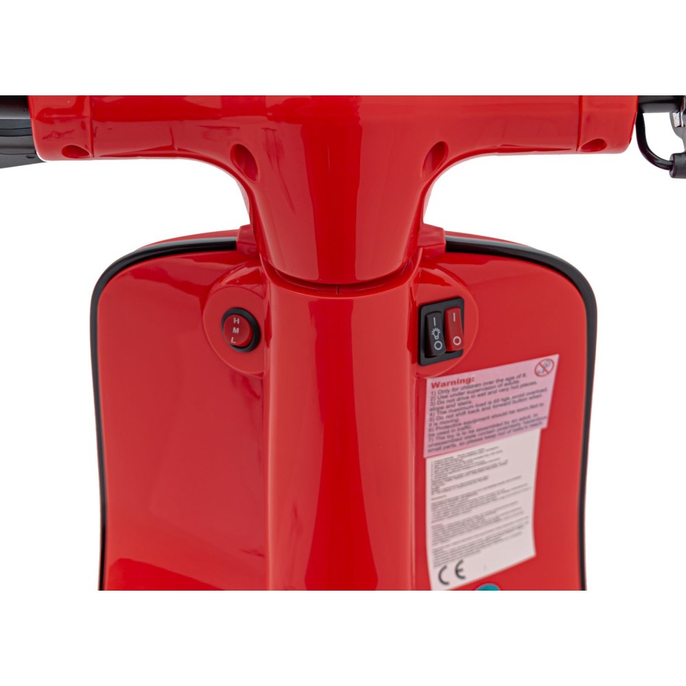 JOKO Elektrická Motorka Skúter Retro 23, Nafukovacie kolesá, kožené sedadlo, nosnosť 60kg, červená